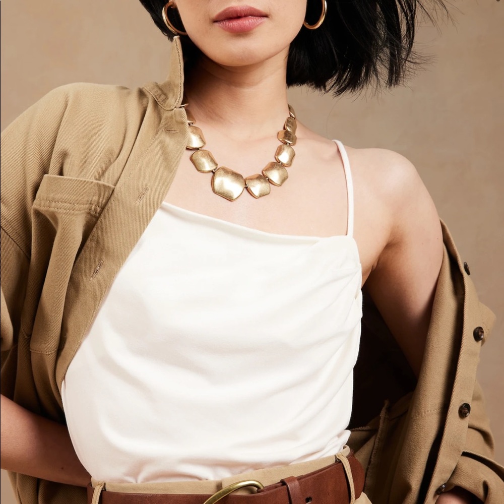 Banana Republic white rayon shirting cami/tank (NWT, size S)